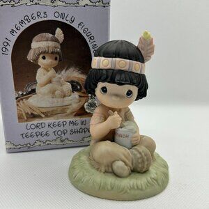 Precious Moments "Lord Keep me in teepee top shape" 1991 members only figurine